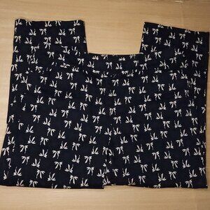 Ann Taylor Signature Navy White Palm Tree Capri Pants 6